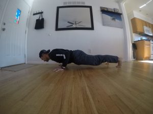 Bottom position for floor pushups